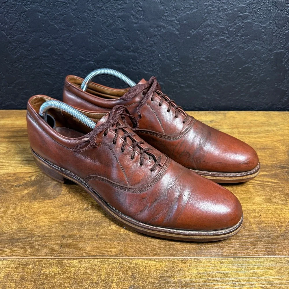 E.T. Wright Z16013M Brown‎ Leather Oxford Shoes Mens 9.5 AA Narrow